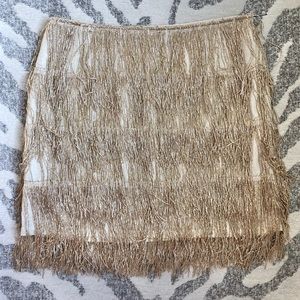 NWOT Anine Bing Gold Fringe Skirt